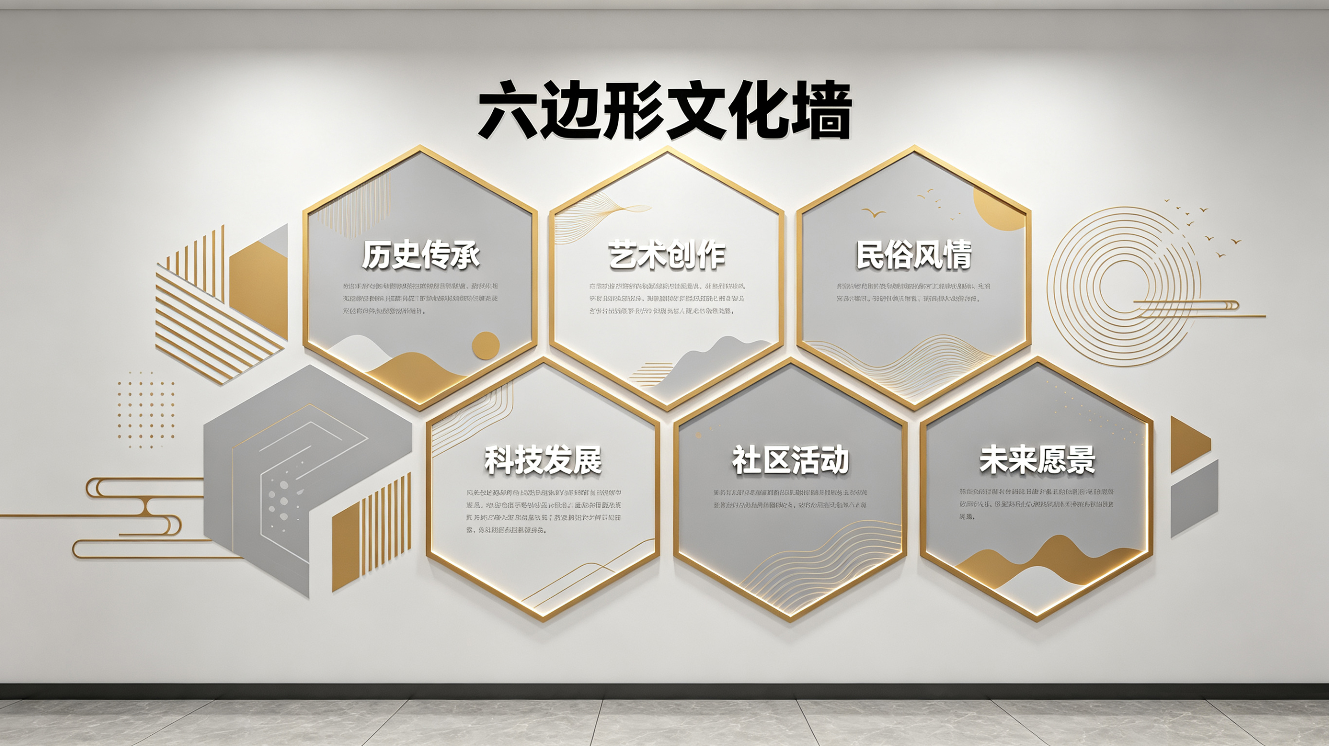 淳化企业文化墙 | 六边形信息美学